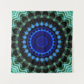 Blaue zwergartige Mandala Wandteppich (Vorderseite (Horizontal))