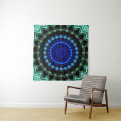 Blaue zwergartige Mandala Wandteppich (Beispiel (Horizontal))