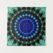 Blaue zwergartige Mandala Wandteppich (Vorderseite)