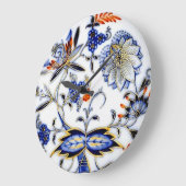 Blaue Zwiebel-Vintages China-Platten-Muster Große Wanduhr (Winkel)