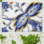 Blaue Zwiebel-Vintages China-Platten-Muster Handtuch (Gefaltet)