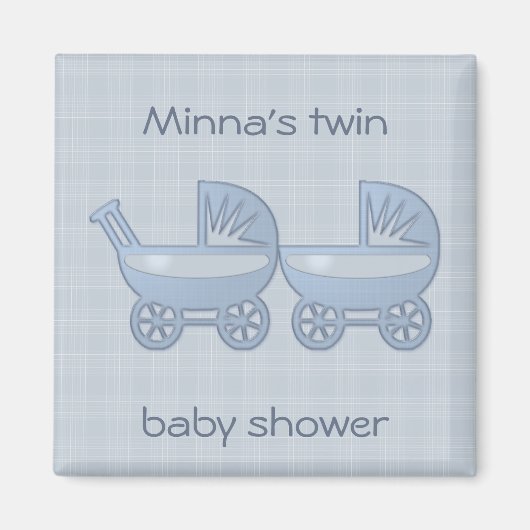 blaue Zwillingsbaby-Buggy Magnet (Vorne)