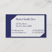 Blaue Zwischenablage mit medizinischem Stethoskop Visitenkarte (Rückseite)