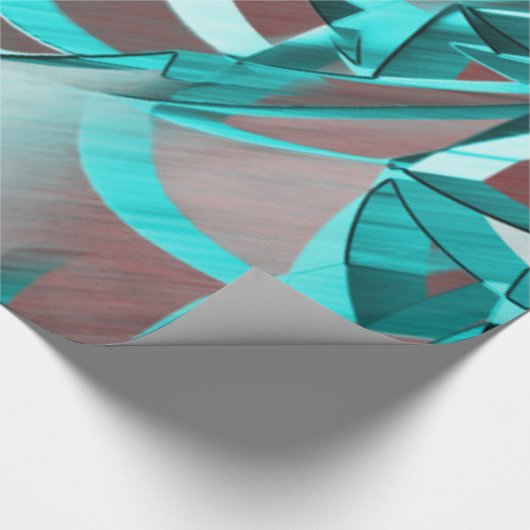 Blaue Zyanenstreifen auf braunem Hintergrund Geschenkpapier (Ecke)