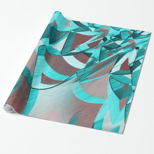 Blaue Zyanenstreifen auf braunem Hintergrund Geschenkpapier (Ungerollt)