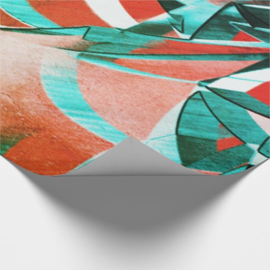 Blaue Zyanenstreifen auf rustikalem Korallenhinter Geschenkpapier (Ecke)