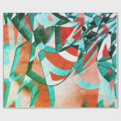 Blaue Zyanenstreifen auf rustikalem Korallenhinter Geschenkpapier (Flach)