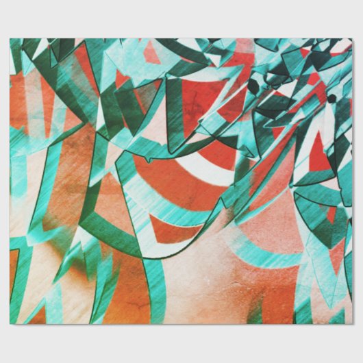 Blaue Zyanenstreifen auf rustikalem Korallenhinter Geschenkpapier (Flach)