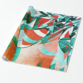 Blaue Zyanenstreifen auf rustikalem Korallenhinter Geschenkpapier (Ungerollt)