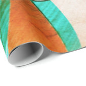 Blaue Zyanenstreifen auf rustikalem Korallenhinter Geschenkpapier (Rolleneckpunkt)