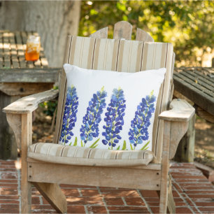 Blauebonnets Texas State Blumen Lupine Aquarell  Kissen