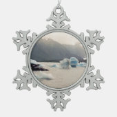 Blaueis Schneeflocken Zinn-Ornament (Vorderseite)