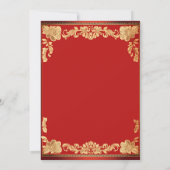 Blauelefanten-Vorlage für Rot und Gold Einladung (Rückseite)