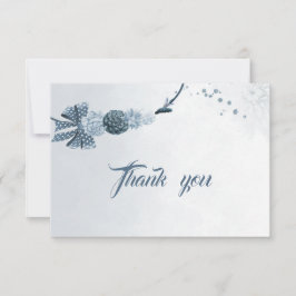 blauen Blüten aus Marineblau und Dankeschön Karte