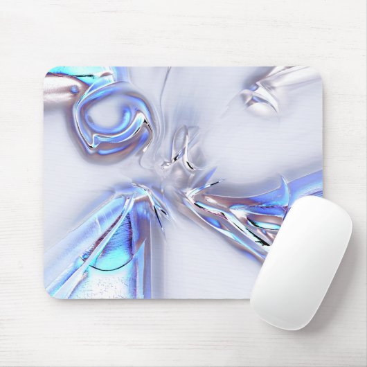 Blauen, duftenden Flecken, silberfarben oder wässr Mousepad (Mit Mouse)