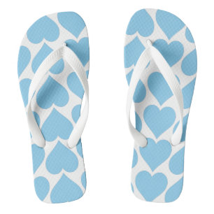 Blauen Herzen Muster, Romantisch, Liebe Badesandalen