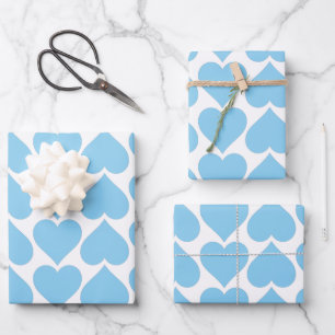 Blauen Herzen Muster, Romantisch, Liebe Geschenkpapier Set