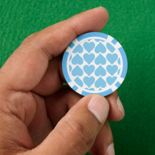 Blauen Herzen Muster, Romantisch, Liebe Pokerchips