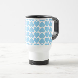 Blauen Herzen Muster, Romantisch, Liebe Reisebecher