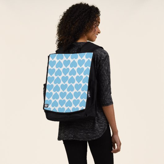 Blauen Herzen Muster, Romantisch, Liebe Rucksack (Ausgewaschen)