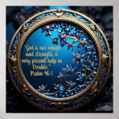 Blauen mit der Gold Bible Verse individuell anpass Poster (Vorne)