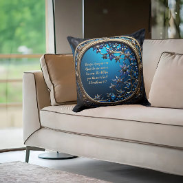 Blauen mit Gold anpassbarer Bibelversion Kissen