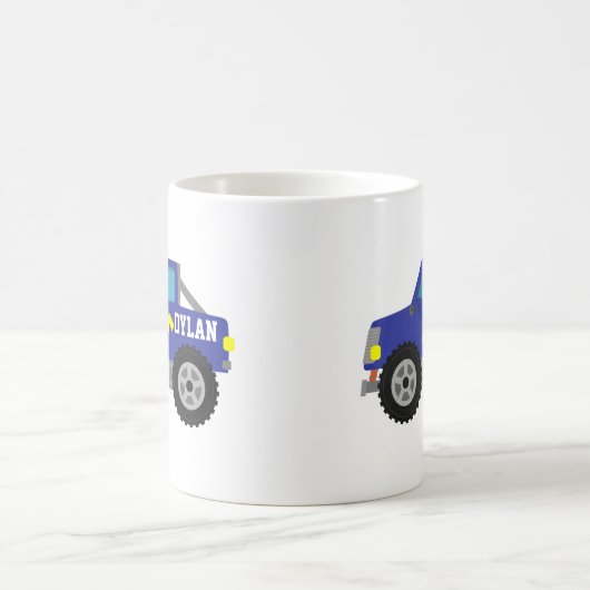 Blauen Monster-LKW, für Jungen laufen Kaffeetasse (Mittel)