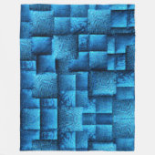 Blauen Quadrate mit abstraktem Stammesdesign Fleecedecke (Vorderseite)