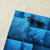 Blauen Quadrate mit abstraktem Stammesdesign Strandtuch (Beispiel)