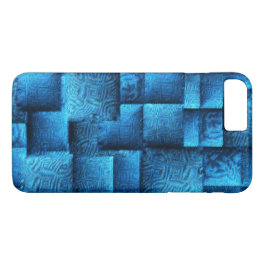 Blauen Quadrate mit abstrakten Stammeszeichnungen Case-Mate iPhone Hülle