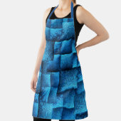 Blauen Quadrate mit abstrakten Stammeszeichnungen Schürze (InSitu)