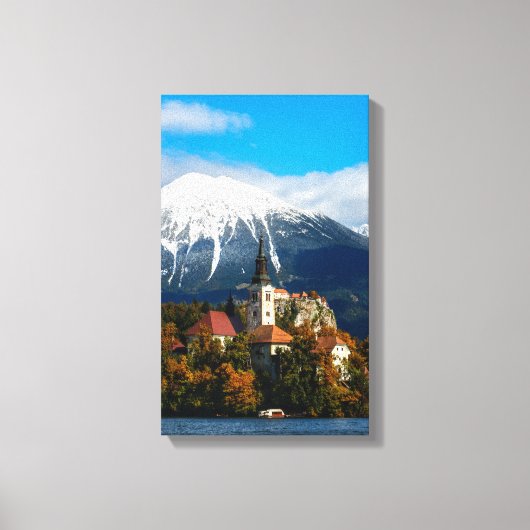 Blauen See im Herbst Leinwanddruck (Vorderseite)