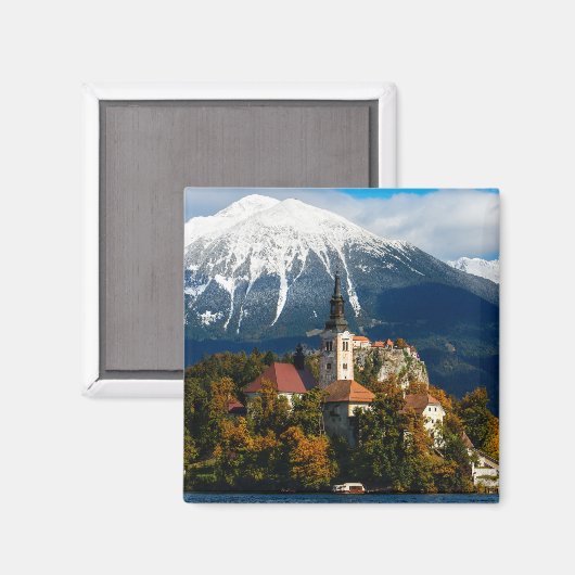 Blauen See im Herbst Magnet (Vorderseite/Rückseite)