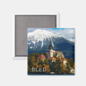 Blauen See im Herbst Magnet (Vorderseite/Rückseite)