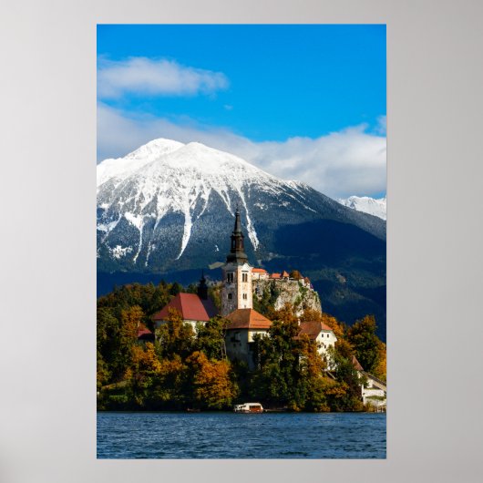 Blauen See im Herbst Poster (Vorne)