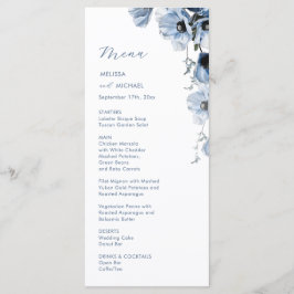 Blauen Transparenten Blumen Hochzeit Menükarte