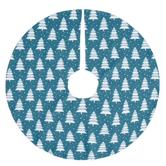 BLAUEN- UND WEISSSTÄMME POLYESTER WEIHNACHTSBAUMDECKE (Vorderseite)