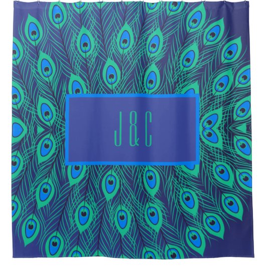 BLAUENFUSSFÜHRER IN AQUAMARINEN BLAUEN DUSCHVORHANG (Vorderseite)