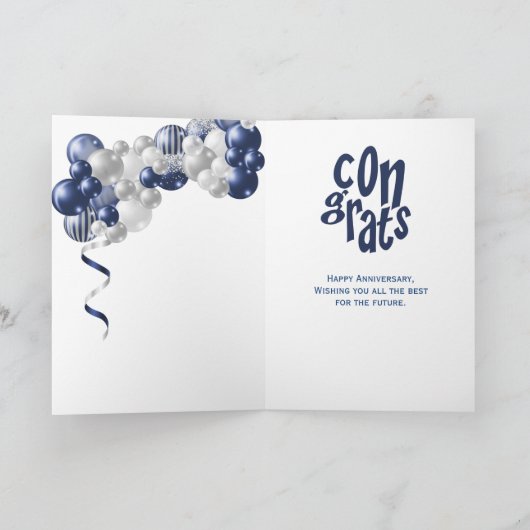 Blauer 10. Jahrestag Glückwunsch Karte (Innenseite)