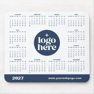 Blauer 2027 Business Logo Marketing Kalender Mousepad