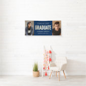 Blauer 2-Foto-Abschluss-Banner Banner (Insitu)