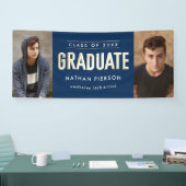 Blauer 2-Foto-Abschluss-Banner Banner (Messe)