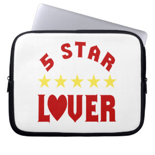 Blauer 5-Sterne-Liebhaber Laptopschutzhülle