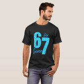 Blauer 67 lustiger Meme T-Shirt (Vorne ganz)