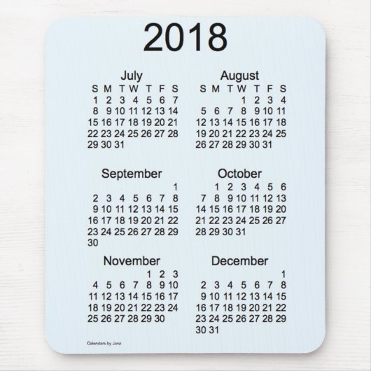 Blauer 6-monatiger Kalender 2018 Alices durch Janz Mousepad (Vorne)
