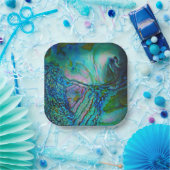 Blauer Abalone-Motiv Pappteller (Party)