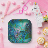 Blauer Abalone-Motiv Pappteller (Party)