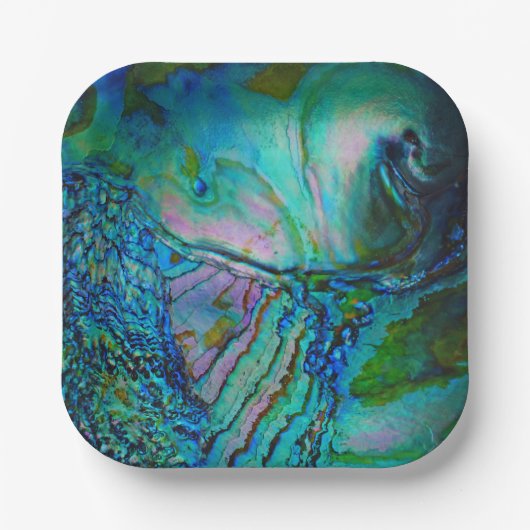 Blauer Abalone-Motiv Pappteller (Vorderseite)