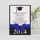 Blauer Abschluss Einladung (Stehend Vorderseite)