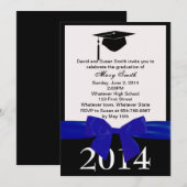 Blauer Abschluss Einladung (Vorne/Hinten)